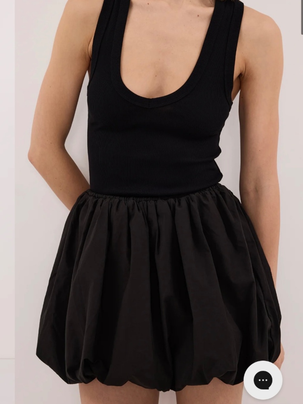 Dissh black bubble mini skirt